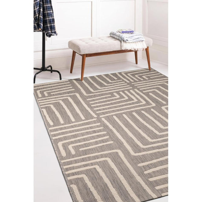 County Patches Grey In-Outdoor Flatweave Runner