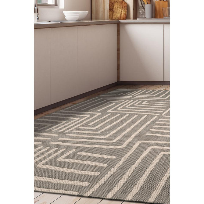 County Patches Grey In-Outdoor Flatweave Runner