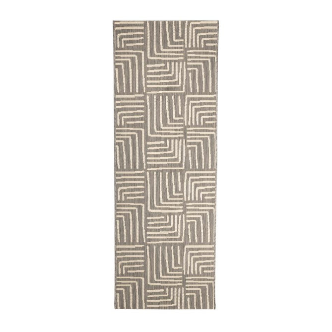County Patches Grey In-Outdoor Flatweave Runner