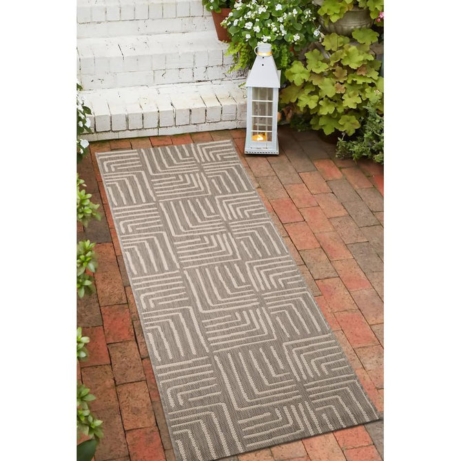 County Patches Grey In-Outdoor Flatweave Runner