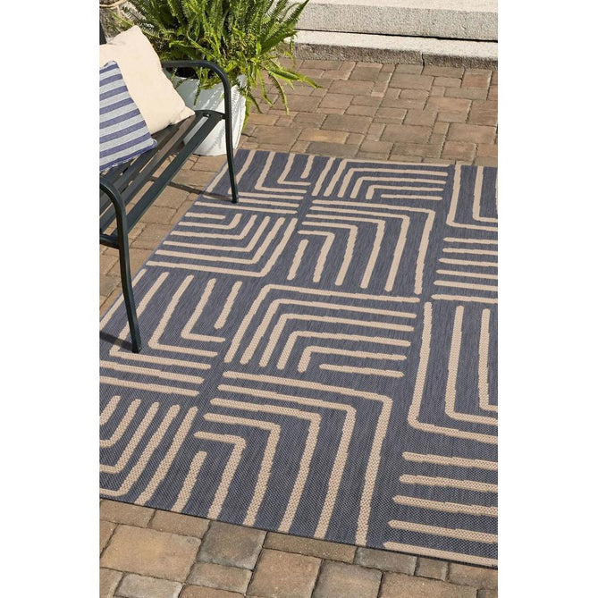 County Patches Navy In-Outdoor Flatweave Rug-Melrose-Rug Love - The Most Loved Rug Store