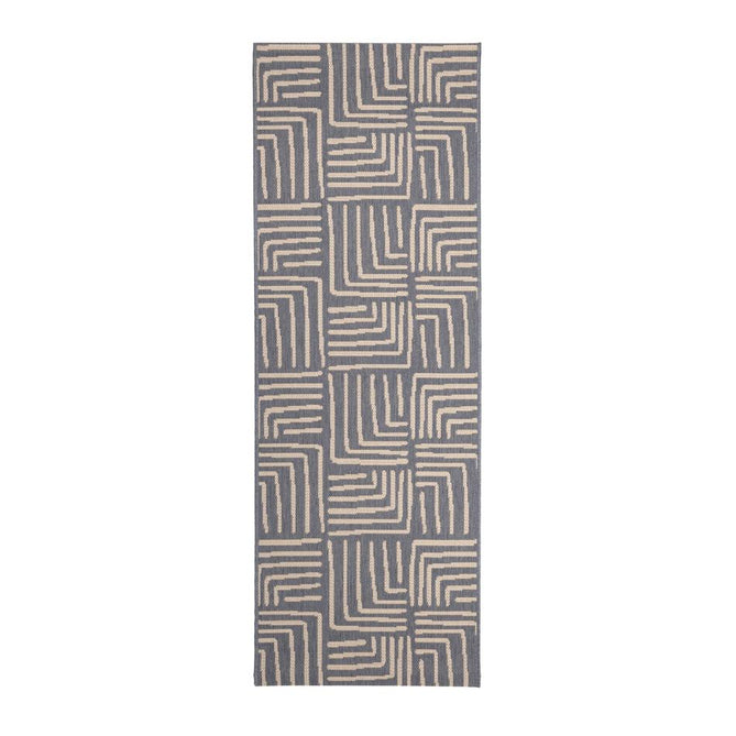 County Patches Navy In-Outdoor Flatweave Runner