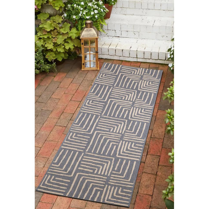County Patches Navy In-Outdoor Flatweave Runner
