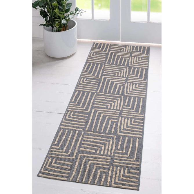 County Patches Navy In-Outdoor Flatweave Runner