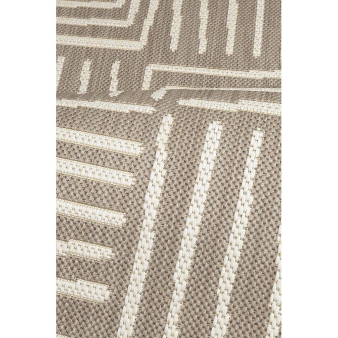 County Patches Taupe In-Outdoor Flatweave Runner