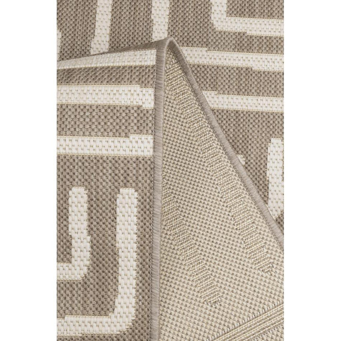 County Patches Taupe In-Outdoor Flatweave Runner