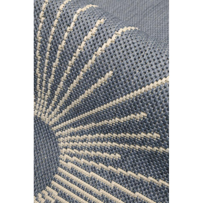 County Stars Blue In-Outdoor Flatweave Round Rug