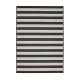 County Stripe Black In-Outdoor Flatweave Rug
