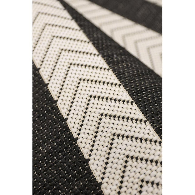 County Stripe Black In-Outdoor Flatweave Runner