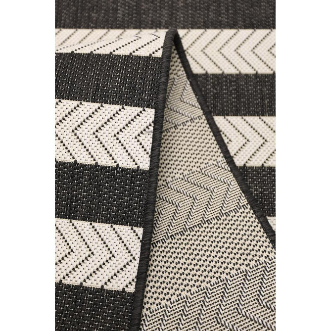 County Stripe Black In-Outdoor Flatweave Runner
