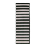 County Stripe Black In-Outdoor Flatweave Runner