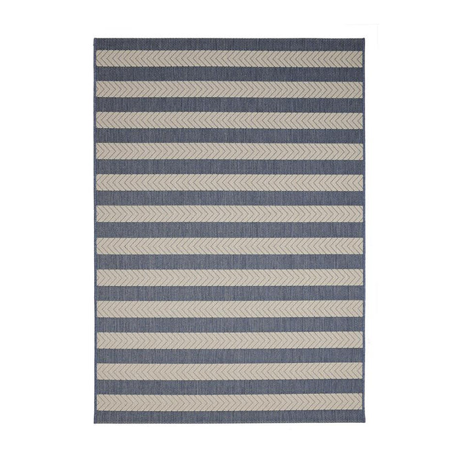 County Stripe Navy In-Outdoor Flatweave Runner