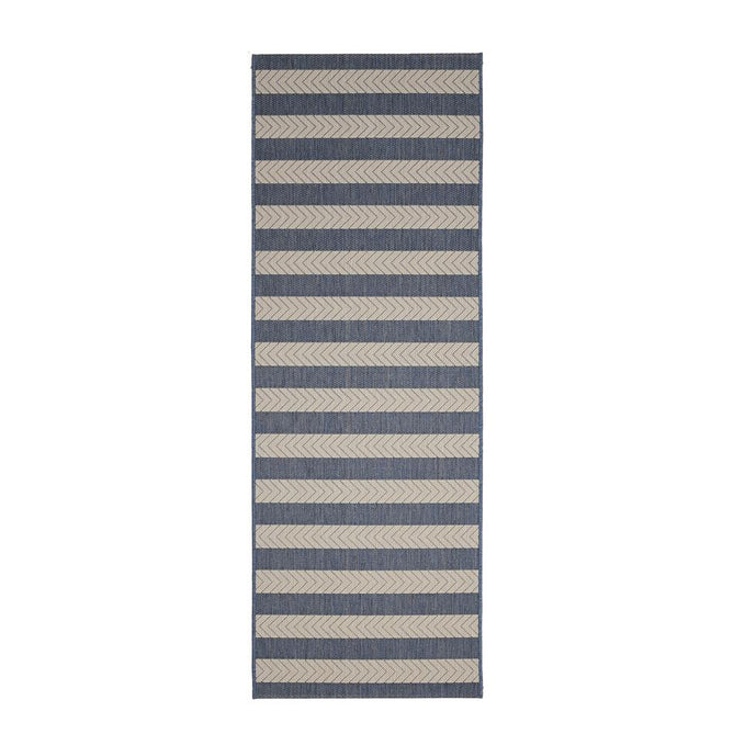 County Stripe Navy In-Outdoor Flatweave Runner