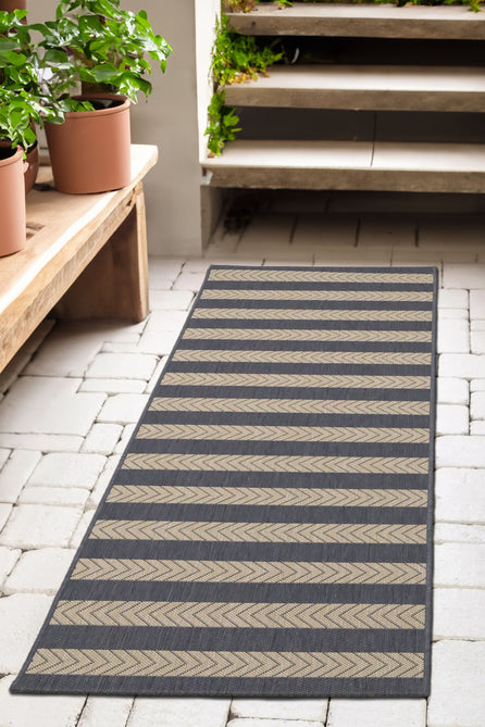 County Stripe Navy In-Outdoor Flatweave Rug-Melrose-Rug Love - The Most Loved Rug Store