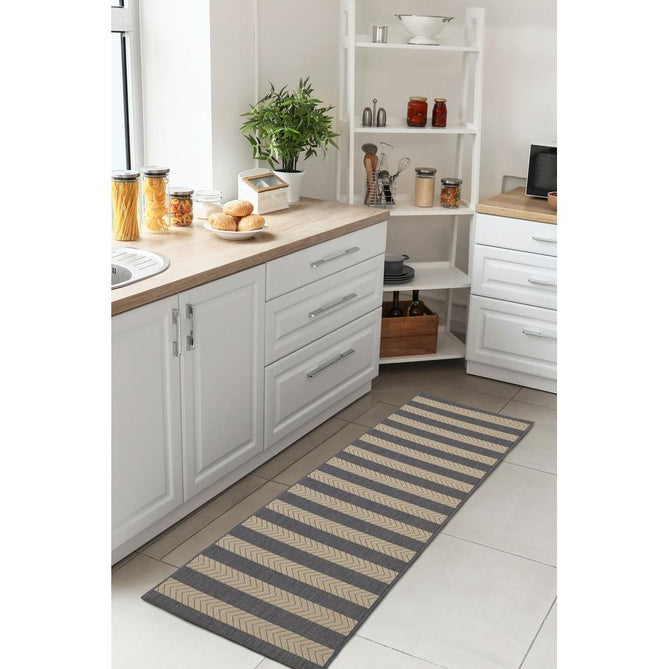County Stripe Navy In-Outdoor Flatweave Runner