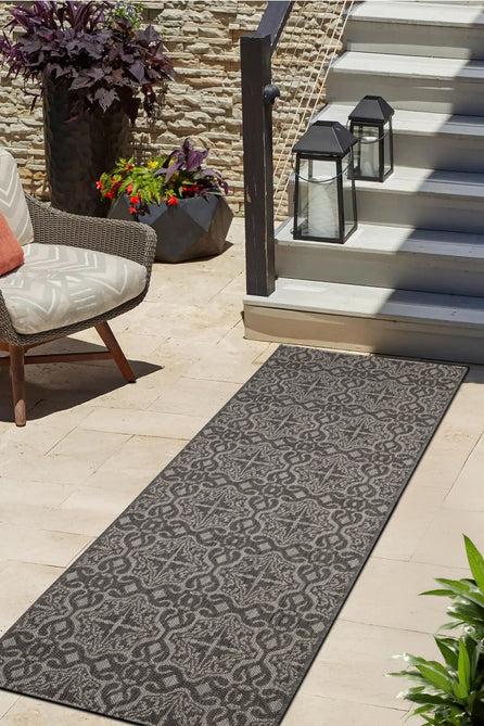 County Victorian Grey In-Outdoor Flatweave Rug-Melrose-Rug Love - The Most Loved Rug Store