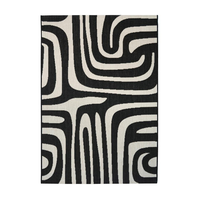 County Zebra Black In-Outdoor Flatweave Runner