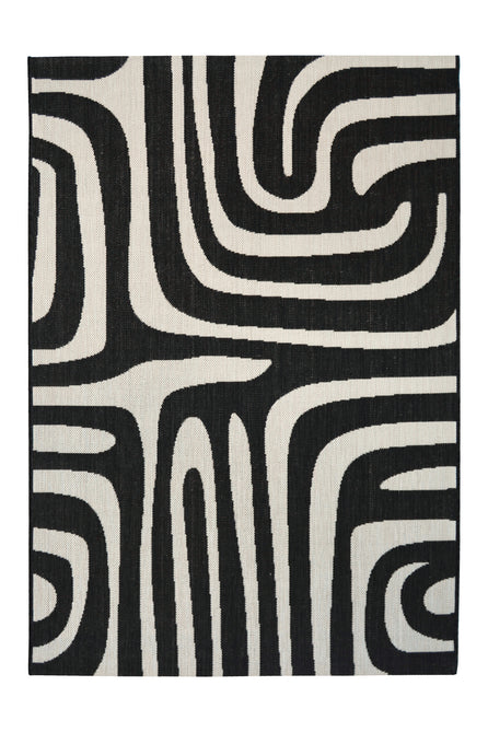 County Zebra Black In-Outdoor Flatweave Rug-Melrose-Rug Love - The Most Loved Rug Store