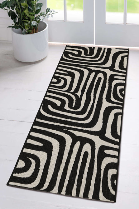 County Zebra Black In-Outdoor Flatweave Rug-Melrose-Rug Love - The Most Loved Rug Store