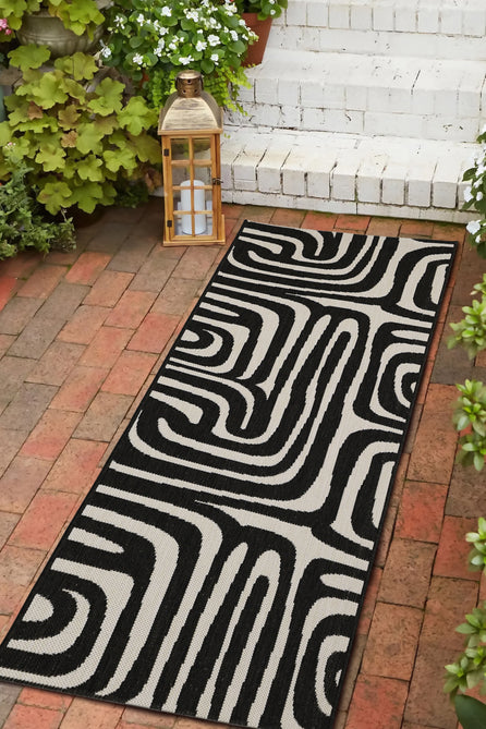 County Zebra Black In-Outdoor Flatweave Rug-Melrose-Rug Love - The Most Loved Rug Store