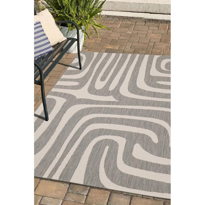 County Zebra Grey In-Outdoor Flatweave Runner