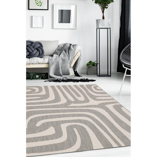 County Zebra Grey In-Outdoor Flatweave Runner