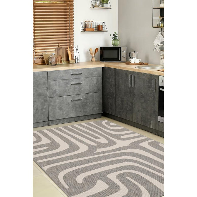 County Zebra Grey In-Outdoor Flatweave Runner