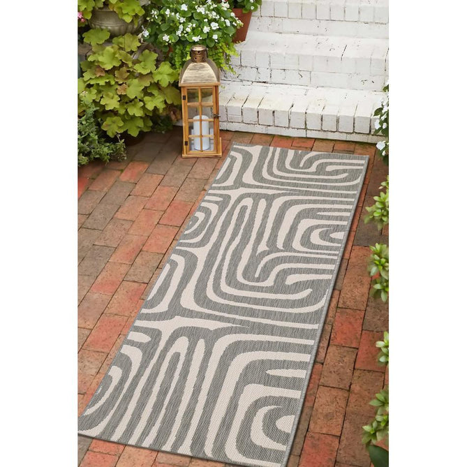 County Zebra Grey In-Outdoor Flatweave Runner