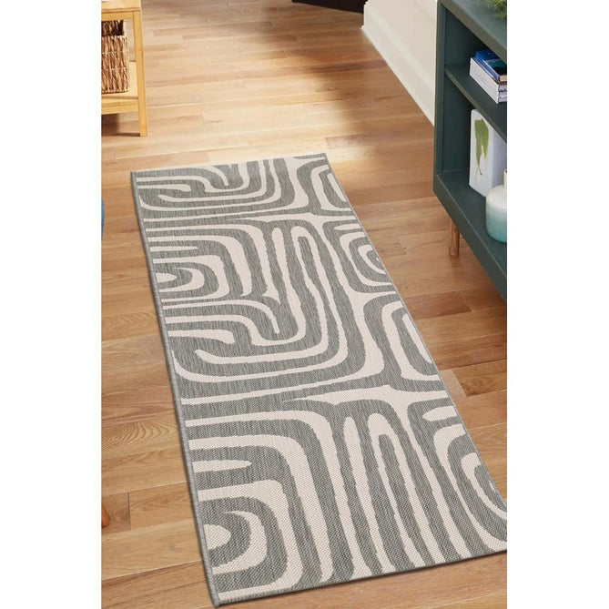County Zebra Grey In-Outdoor Flatweave Runner