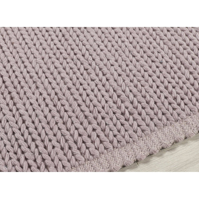 Cable Modern Plain Border Braided Knit Hand-Woven Textured Wool Flat-Pile Blush Pink Rug-Origins-Rug Love - The Most Loved Rug Store