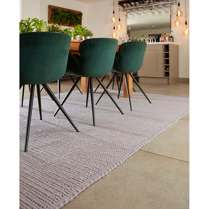 Cable Modern Plain Border Braided Knit Hand-Woven Textured Wool Flat-Pile Warm Grey Rug-Origins-Rug Love - The Most Loved Rug Store