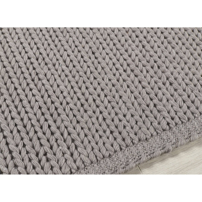 Cable Modern Plain Border Braided Knit Hand-Woven Textured Wool Flat-Pile Warm Grey Rug-Origins-Rug Love - The Most Loved Rug Store
