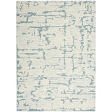 Calvin Klein CK009 Sculptural SCL01 Modern Abstract Broken Lines Carved Hand-Woven Soft Hi-Low Ribbed Textured Wool Loop Pile Ivory/Teal Blue/Seafoam/Charcoal Grey Rug