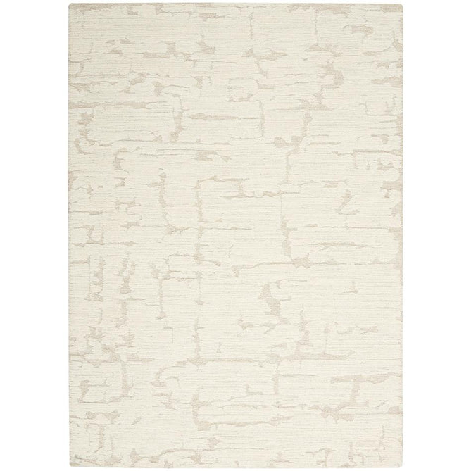 Calvin Klein CK009 Sculptural SCL01 Modern Abstract Broken Lines Carved Hand-Woven Soft Hi-Low Ribbed Textured Wool Loop Pile Ivory/Warm Taupe/Stone Beige/Light Sand/Mushroom Grey Rug 236 x 297 cm