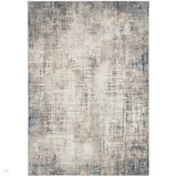 Calvin Klein CK022 Infinity IFN01 Modern Abstract Crosshatch Distressed Shimmer Hi-Low Textured Polyester Low Profile Short Pile Stone Grey/Cream/Slate Blue/Warm Taupe/Charcoal Rug