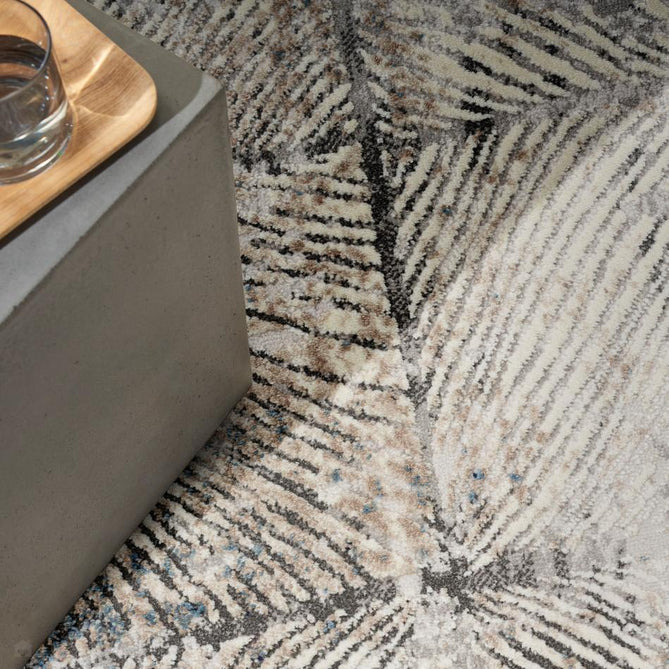 Calvin Klein CK022 Infinity IFN02 Modern Abstract Linear Distressed Shimmer Hi-Low Textured Polyester Low Profile Short Pile Warm Beige/Ivory/Grey/Steel Blue/Dusty Taupe Runner-Calvin Klein-Rug Love - The Most Loved Rug Store