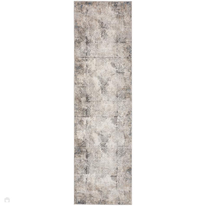 Calvin Klein CK022 Infinity IFN02 Modern Abstract Linear Distressed Shimmer Hi-Low Textured Polyester Low Profile Short Pile Warm Beige/Ivory/Grey/Steel Blue/Dusty Taupe Runner-Calvin Klein-Rug Love - The Most Loved Rug Store