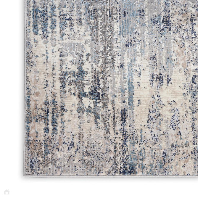 Calvin Klein CK022 Infinity IFN03 Modern Abstract Grid Distressed Shimmer Hi-Low Textured Polyester Low Profile Short Pile Stone Grey/Ivory/Beige/Taupe/Charcoal Grey/Midnight Blue/Cream Runner-Calvin Klein-Rug Love - The Most Loved Rug Store