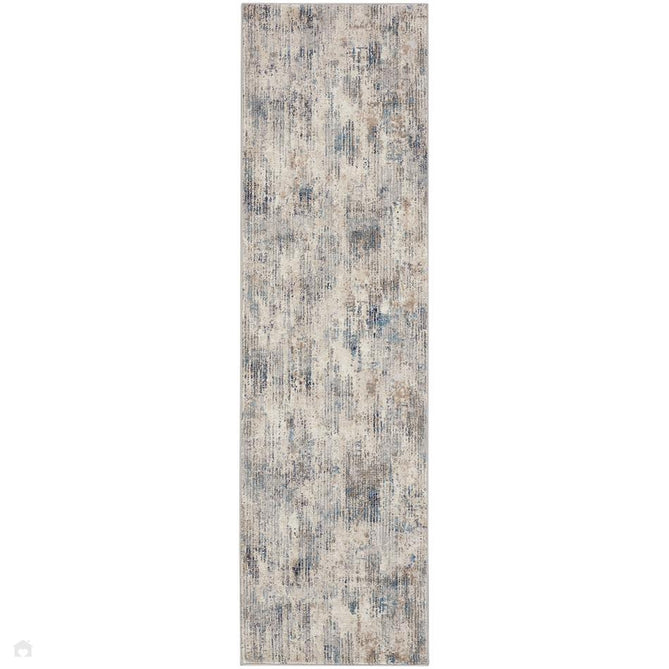 Calvin Klein CK022 Infinity IFN03 Modern Abstract Grid Distressed Shimmer Hi-Low Textured Polyester Low Profile Short Pile Stone Grey/Ivory/Beige/Taupe/Charcoal Grey/Midnight Blue/Cream Runner-Calvin Klein-Rug Love - The Most Loved Rug Store
