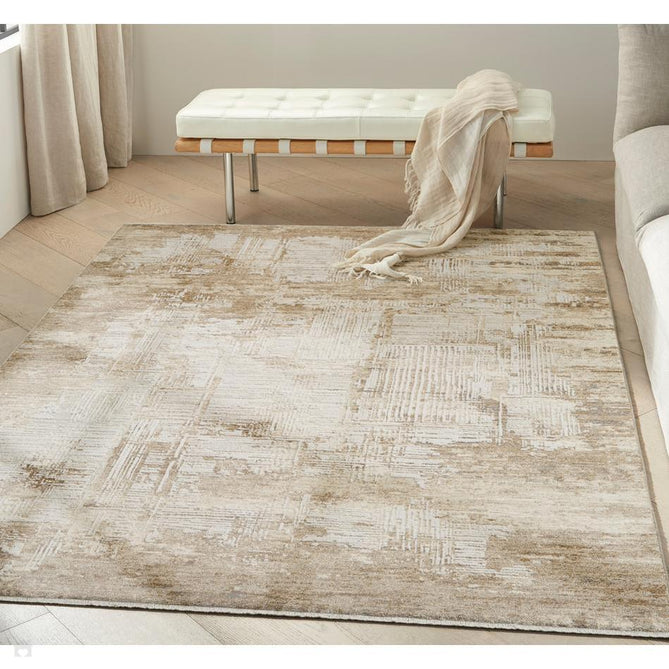 Calvin Klein CK078 Summit SUM02 Modern Abstract Distressed Soft-Touch Hi-Low Textured Polyester Low Profile Short Pile Mocha/Ivory/Taupe/Charcoal Grey/Stone Beige Rug-Calvin Klein-Rug Love - The Most Loved Rug Store