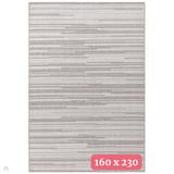 Camber Stripe Modern Linear Durable Hi-Low Textured Pile Polyester Flatweave Grey/Cream Rug 160 x 230 cm