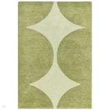 Canvas 01 Reflect Modern Abstract Hand-Woven Wool Hi-Low Contrast Textured Flat-Pile Green Rug
