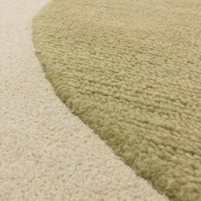 Canvas 01 Reflect Modern Abstract Hand-Woven Wool Hi-Low Contrast Textured Low Profile Short Pile Olive/Sage Green Rug-Asiatic Carpets-Rug Love - The Most Loved Rug Store