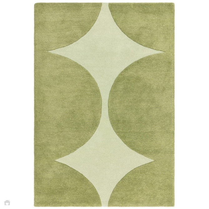 Canvas 01 Reflect Modern Abstract Hand-Woven Wool Hi-Low Contrast Textured Low Profile Short Pile Olive/Sage Green Rug-Asiatic Carpets-Rug Love - The Most Loved Rug Store