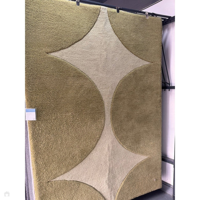 Canvas 01 Reflect Modern Abstract Hand-Woven Wool Hi-Low Contrast Textured Low Profile Short Pile Olive/Sage Green Rug-Asiatic Carpets-Rug Love - The Most Loved Rug Store