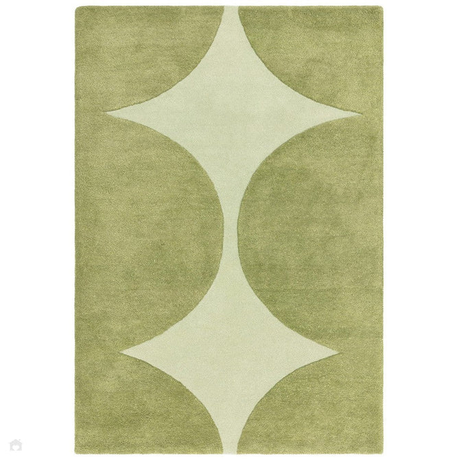 Canvas 01 Reflect Modern Abstract Hand-Woven Wool Hi-Low Contrast Textured Low Profile Short Pile Olive/Sage Green Rug-Asiatic Carpets-Rug Love - The Most Loved Rug Store
