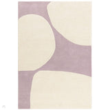 Canvas 02 Pebble Modern Abstract Hand-Woven Wool Hi-Low Contrast Textured Flat-Pile Purple Rug