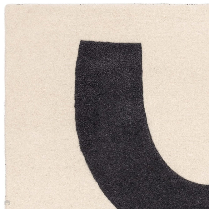 Canvas 03 Balance Modern Abstract Hand-Woven Wool Hi-Low Contrast Textured Low Profile Short Pile Black/Ivory Rug-Asiatic Carpets-Rug Love - The Most Loved Rug Store