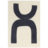 Canvas 03 Balance Modern Abstract Hand-Woven Wool Hi-Low Contrast Textured Flat-Pile Black Rug