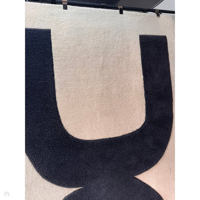 Canvas 03 Balance Modern Abstract Hand-Woven Wool Hi-Low Contrast Textured Low Profile Short Pile Ivory/Black Rug-Asiatic Carpets-Rug Love - The Most Loved Rug Store